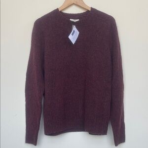Soft-washed wool saddle-sleeve sweater